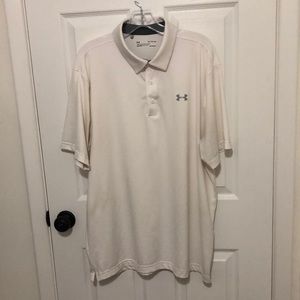 Under Armour White Polo Shirt Loose Fit - Size XL
